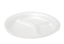 Plastic and Foam Partitioned Plates